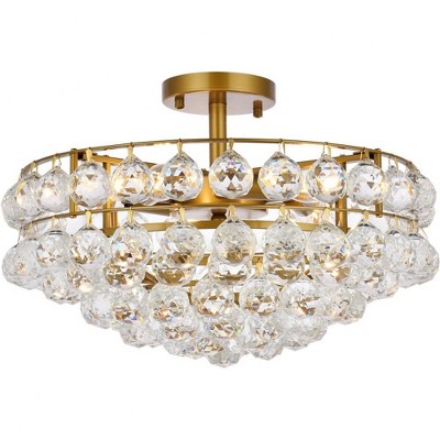 Elegant Lighting Savannah 5 - Light Flush Mount in  Brass
