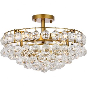 Elegant Lighting Savannah 5 - Light Flush Mount in  Brass - 1 of 4