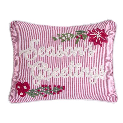 Villa Lugano Sleigh Bells Seasons Greetings Fur Pillow - Levtex Home