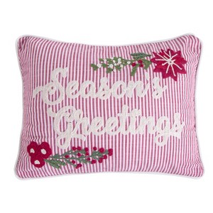 Villa Lugano Sleigh Bells Seasons Greetings Fur Pillow - Levtex Home - 1 of 4