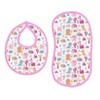 Bacati - Little Dino Girls Fucshia/Aqua Muslin 4 pc Bibs/Burpies - 2 of 4