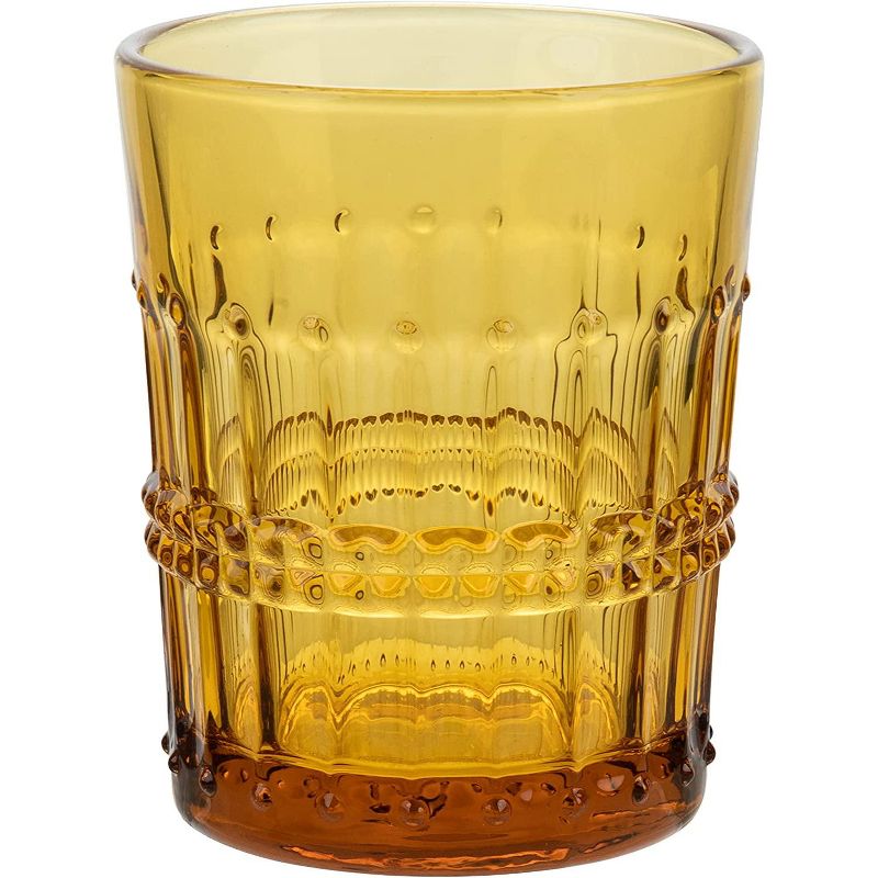 American Atelier Vintage Old Fashion 10 oz. Whiskey Glasses, Romantic Water Tumblers, Barware Glasses for Cocktails, Embossed Beaded Glasses, Set of 4, 2 of 6