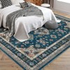 Traditional Medallion Border Area Rug, Washable Vintage Indoor Rug, Ultra-Thin Non-Slip Print Floor Carpet for Living Room Bedroom Kitchen Dining - 4 of 4