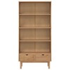 vidaXL Bookcase OTTA with 2 Drawers Brown Solid Wood Pine - 3 of 4