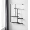 HomeRoots 39" Black Metal Wall Mounted Tiered Shelf - 2 of 4