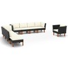 vidaXL Garden Lounge Set Black PE rattan - 2 of 4