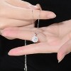 Guili Sterling Silver Rose Gold-Plated Pendant with Clear Round CZ and Small Halo in White, Green, Gold, Rose Gold, or Purple—Elegant and Refined. - 4 of 4