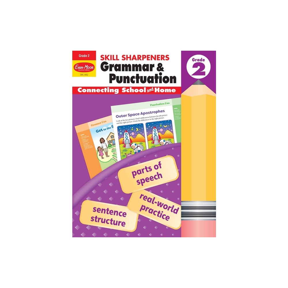 Skill Sharpeners: Grammar & Punctuation, Grade 2 Workbook - (Skill Sharpeners Grammar and Punctuation) by Evan-Moor Educational Publishers