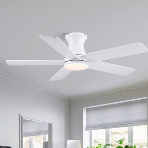 Kviflon 46 Inches Flush Mount Ceiling Fan Light,5 Blades,Reversible Airflow - 1 of 4