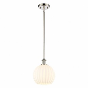 White Venetian - 1 Light Stem Hung Mini Pendant In Modern Style-10 Inches Tall and 8 Inches Wide - 1 of 1