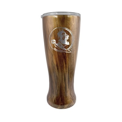 NCAA Florida State Seminoles 20oz Woodgrain Stainless Steel Pilsner Glass