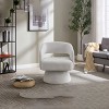 PAGED 360 Degree Swivel Accent Chair Velvet Accent Armchair with Swivel Pedestal Base, Round Barrel Design for Bedroom - 4 of 4