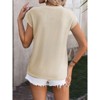 Womens Pullover Sweater Vest Crew Neck Cap Sleeve Loose Fits Sweater Ribbed Knit Tops Sweaters for Women - 3 of 4
