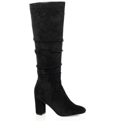 City Chic | Women's Wide Fit Petra Knee High Boot - Black - 8w : Target