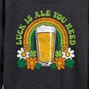 Women's - Instant Message - Luck Is Ale You Need Lightweight French Terry Wide Neck Long Sleeve Graphic Shirt - 2 of 4