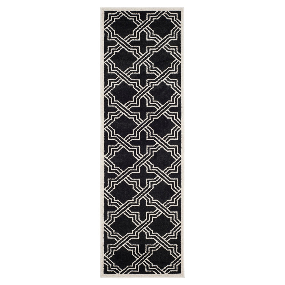 2'3inx7' Runner Brea Indoor/Outdoor Anthracite/Ivory - Safavieh