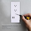 Pyle USB Wall Power Outlet Cover Plate with Dual USB Charging Ports and Device Holder - White (PWPLGU204) - 4 of 4