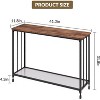 Narrow Console Table, Industrial Entryway Desk with Storage, 2 Tier Thin Sofa Table for Hallway Foyer Living Room Bedroom, Retro Color - 3 of 4