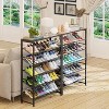 Simple Trending Shoe Rack, 6 Tier Shoe Organizer Holds 25 Pairs, Metal Shoe Storage with Adjustable Shelves, Tempered Glass, Black - 2 of 4