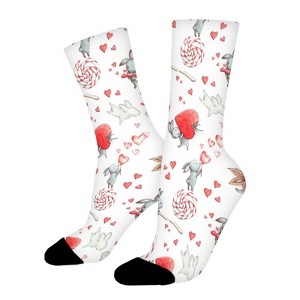 Cute Rabbit Pattern Women Printed Crew Socks Funny Funky Socks Soft Polyester Novelty Gifts for Artists Men - 1 of 1