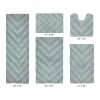 Hugo 5-Piece Bath Rug Set 100% Premium Cotton Tufted Chevron Pattern Bathmats for Bathroom, Super Soft Absorbent Machine Washable - 2 of 4