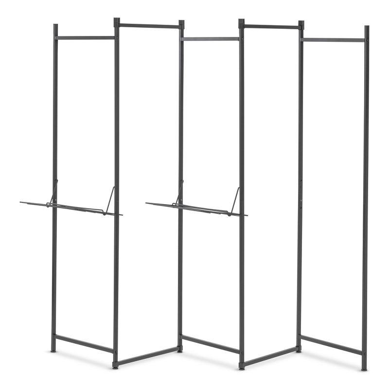 IRIS 5 Panel Free Standing Metal Garment Rack Black, 2 of 4