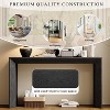 60" Modern Farmhouse Console Table with 2 Concealed Drawers Waterfall Design Entryway Table with Thickened Legs and Rustic Wood Grain Black - 4 of 4