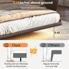 CAVINAS Modern PU Leather Upholstered Queen Size Bed Frame with LED Lights, Floating Platform Bed Frame with Headboard, Wood Beams & Metal Legs - 4 of 4