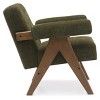 Mo Set Of 2 Accent Chair With Arms,22.5" Wide Lounge Armrest  Accent Chair,Upholstered Seat and Back With V Shape Wood Legs-Maison Boucle - 4 of 4