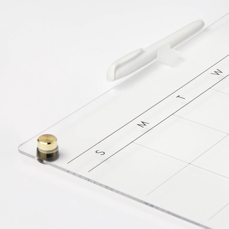 16&#34;x16&#34; This Month Acrylic Dry Erase Calendar Clear - Threshold&#8482;, 4 of 5