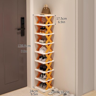 Hachikiko 9-Tier Narrow Vertical Shoe Rack - Space Saving Shoe Storage Organizer for Entryway, Dorm, Bathroom