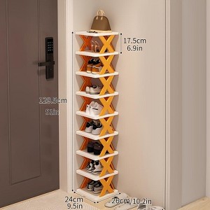 Hachikiko 9-Tier Narrow Vertical Shoe Rack - Space Saving Shoe Storage Organizer for Entryway, Dorm, Bathroom - 1 of 1