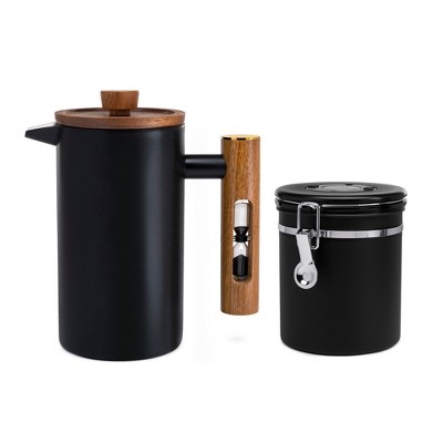 ChefWave Coffee Enthusiast Bundle Set - French Press Coffee Maker & Canister