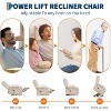 Power Lift Recliner Chair for Elderly, Oversized Electric Lift Chair with Heat and Massage, Adjustable Recliner with Cup Holders & Side Pocket - 3 of 4