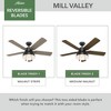 Hunter 52" Mill Valley Lighted Ceiling Fan Matte Black with Walnut Blades, Integrated LED, Damp Rated for Indoor/Outdoor Use - 3 of 4