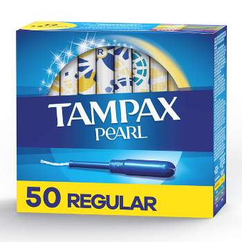 Tampax Pearl Tampons Regular Absorbency with LeakGuard Braid - Unscented- 50ct