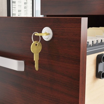 Classic Cherry 2-Drawer Mobile Filing Cabinet with Lock