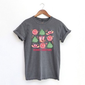 Simply Sage Market Women's Cowgirl Christmas Chart Short Sleeve Garment Dyed Tee - 1 of 2