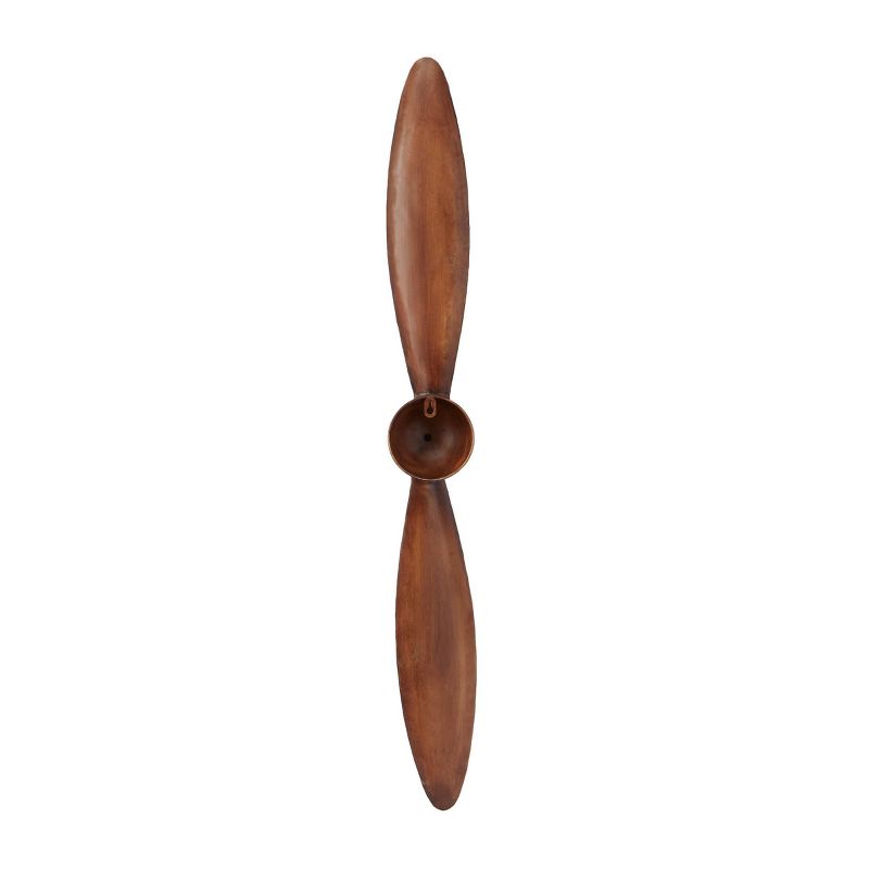 42&#34; x 5&#34; Metal Airplane Propeller 2 Blade Wall Decor with Aviation Detailing Brown/Gold - Olivia &#38; May, 3 of 7