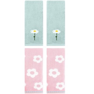REGALWOVEN 4 Pcs Bathroom Soft Absorbent Cotton Hand Towels - 1 of 4