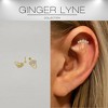 Crawler with Chains CZ Flat Back Earrings 16g Cartilage Helix Tragus Lobe Sterling Silver 1 pair by Ginger Lyne - 2 of 4
