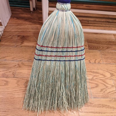 Handcrafted 55" Natural Corn Straw Broom with Hardwood Handle
