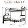 Metal Bunk Bed Twin Over Full Size with Angled Ladder, High Guardrail,Heavy Duty Bunk Bed Frame with Metal Slats, Smooth Rounded Edges, for Kids,Teens - 2 of 4