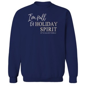 Rerun Island Men's Christmas I'M Fulll Of Long Sleeve Graphic Cotton Sweatshirt - 1 of 1