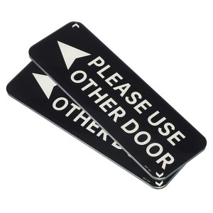 Unique Bargains Acrylic Self-Adhesive Decor Business Please Use Other Door Left Arrow Sign - 1 of 4