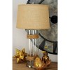 Glass Table Lamp with Drum Shade Set of 2 Silver - Olivia & May: Coastal Jute Accents, No Assembly Required - 3 of 4