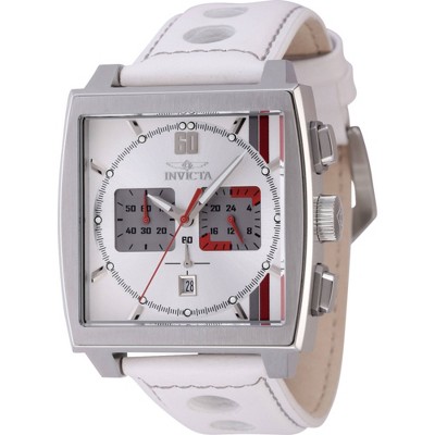 Invicta 46837 Men's S1 Rally Silver Tone Dial White Strap Watch