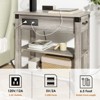 End Table with USB Ports & Outlets, Narrow Side Table with Flip Top, Drawer, and Storage Shelves for Bedroom or Living Room - 4 of 4