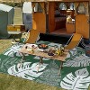 Waterproof Outdoor Reversible Rug, Boho Leaves Plastic Straw Mat for Patio, RV, Deck, or Beach - 2 of 4