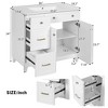 36" Bathroom Vanity with Ceramic Sink, Standard and Double-Layer Drawers, Soft Close Doors, Adjustable Shelves - Leovsnove - 4 of 4